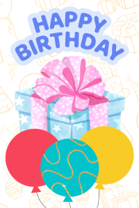 Happy birthday present balloons