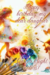 Happy birthday, my dear daughter. Go for bright colors